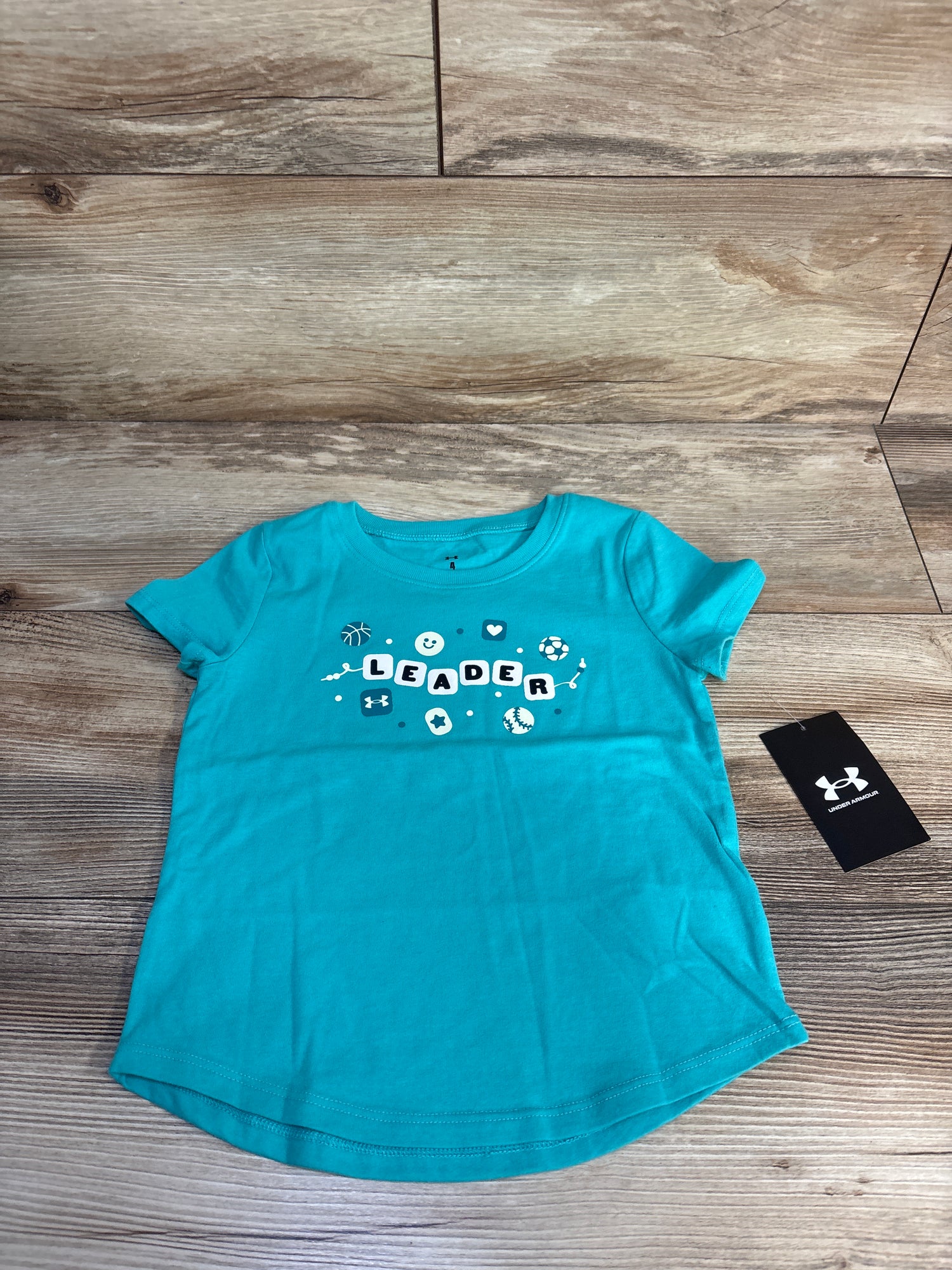 NEW Under Armour Leader Shirt Teal sz 4T