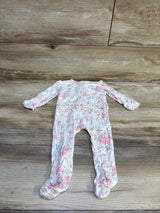 Little Me Bamboo Ruffle Sleeper White sz 9m