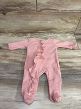 Weebloom Waffle Knit Ruffle Footie Sleeper Pink sz Newborn
