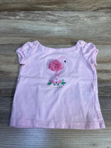 Pink baby flamingo top by Me n Mommy To Be with floral applique and embroidery