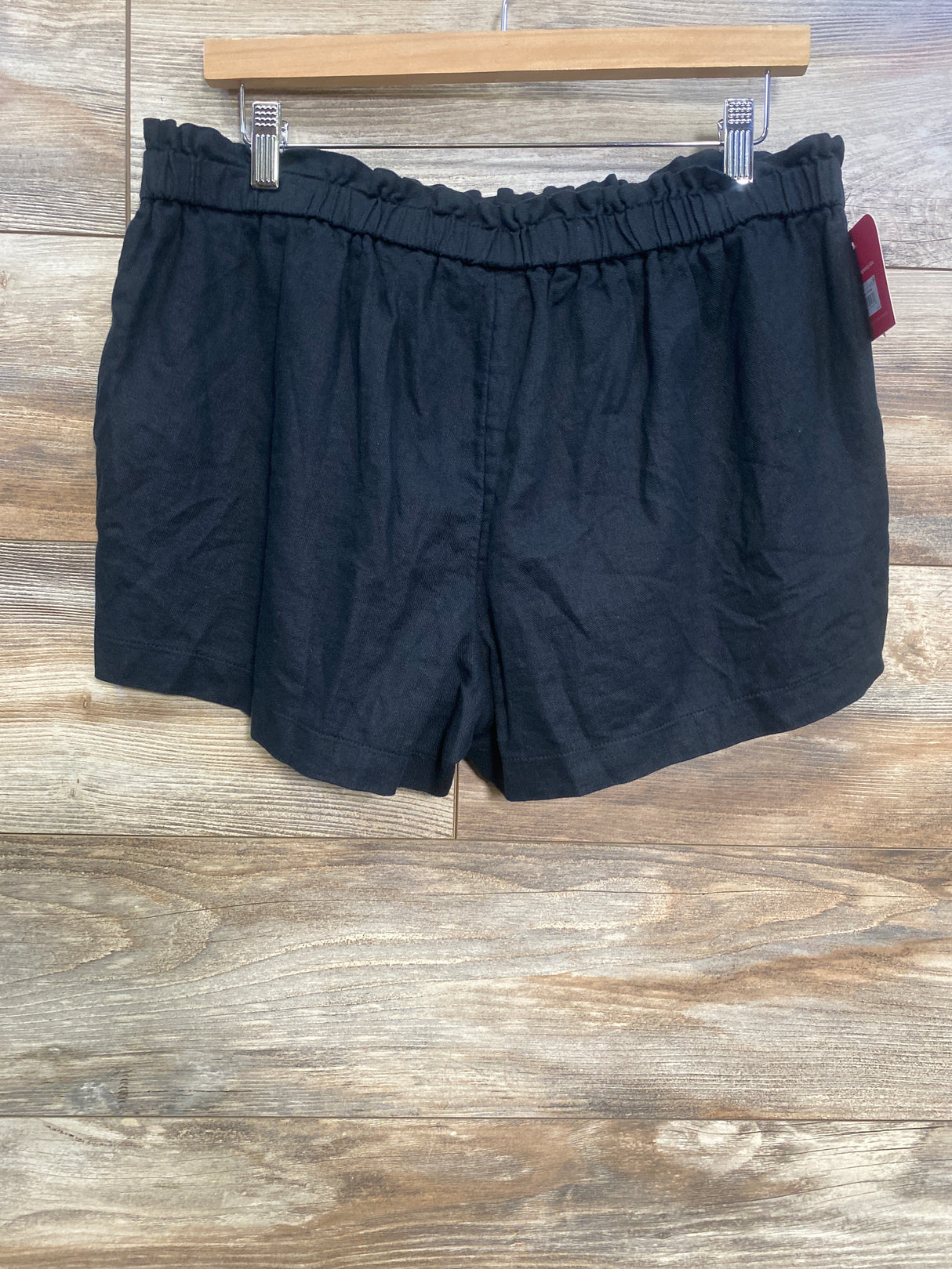 NEW Isabel Maternity Linen Underbelly Shorts Black sz Medium