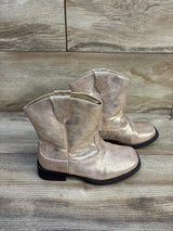 Wonder Nation Metallic Western Cowgirl Boots Gold sz 12c