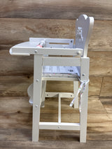 KidKraft Tiffany Bow Scalloped-Edge Wooden Lil Doll High Chair