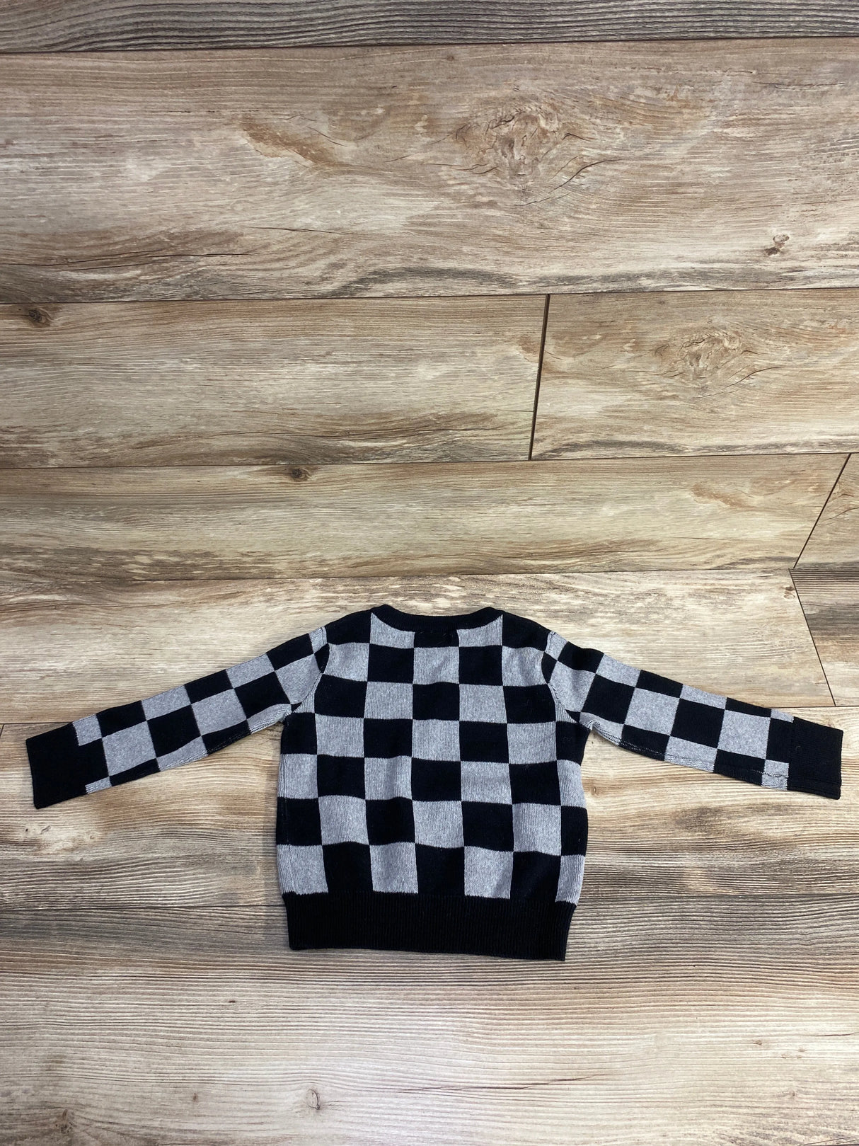 Cat & Jack Checkered Pull Over Sweater Grey/Black sz 2T