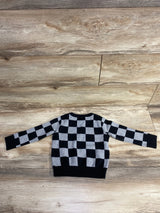 Cat & Jack Checkered Pull Over Sweater Grey/Black sz 2T