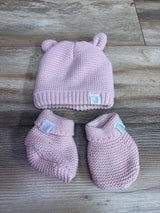 Rugged Bear 2pc Knit Hat & Booties Set Pink sz 0-6m