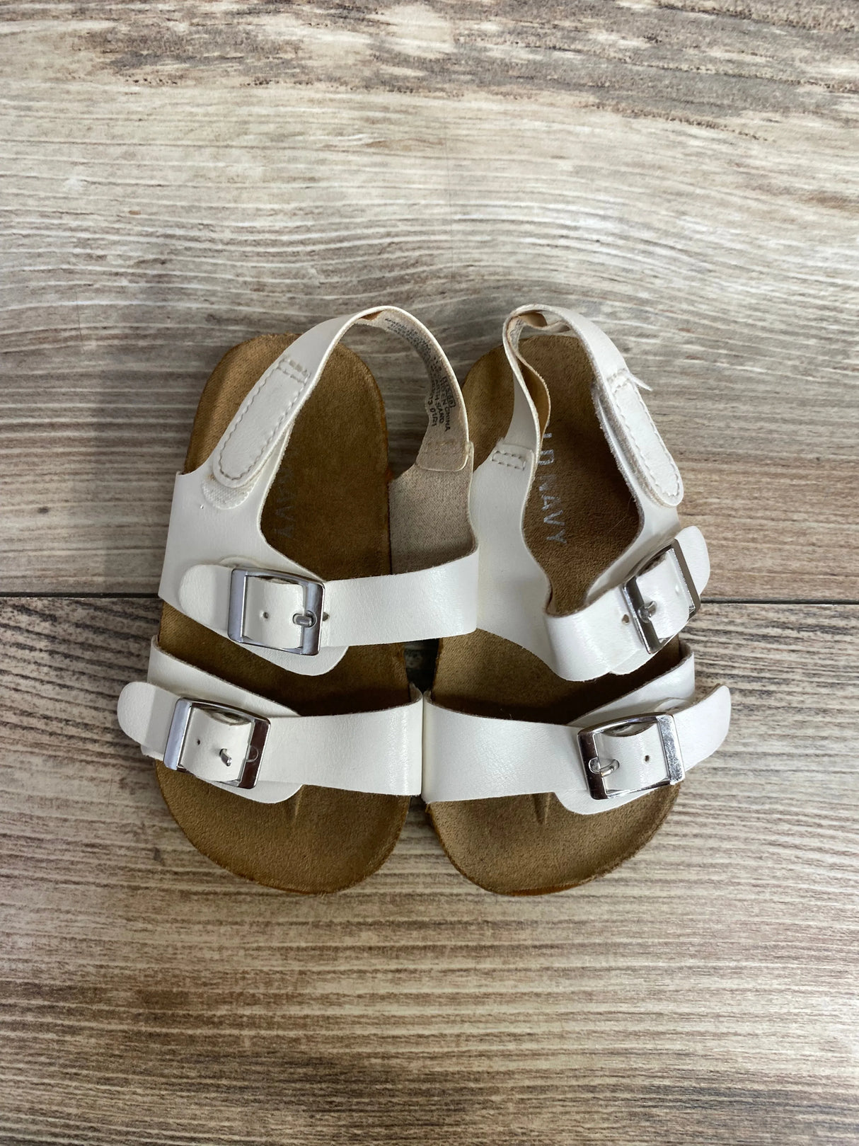 Old Navy Faux-Leather Double-Buckle Sandals White sz 12-18m