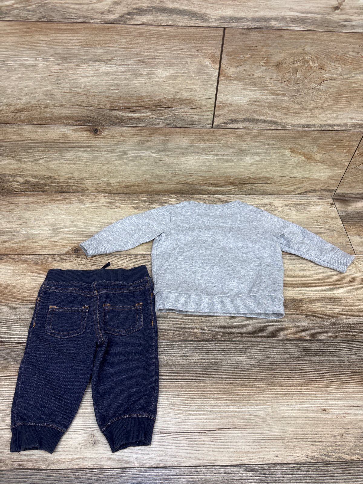 Carter's 2pc Pullover Sweatshirt & Drawstring Jeggings Grey sz 6m