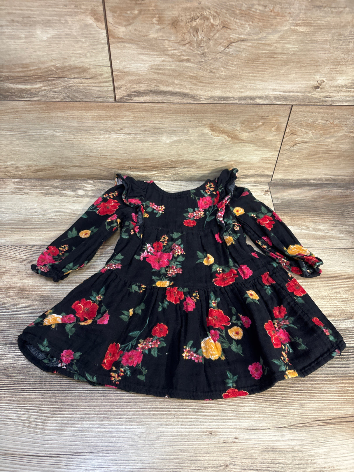 Old Navy Floral Gauze Dress Black sz 18-24m