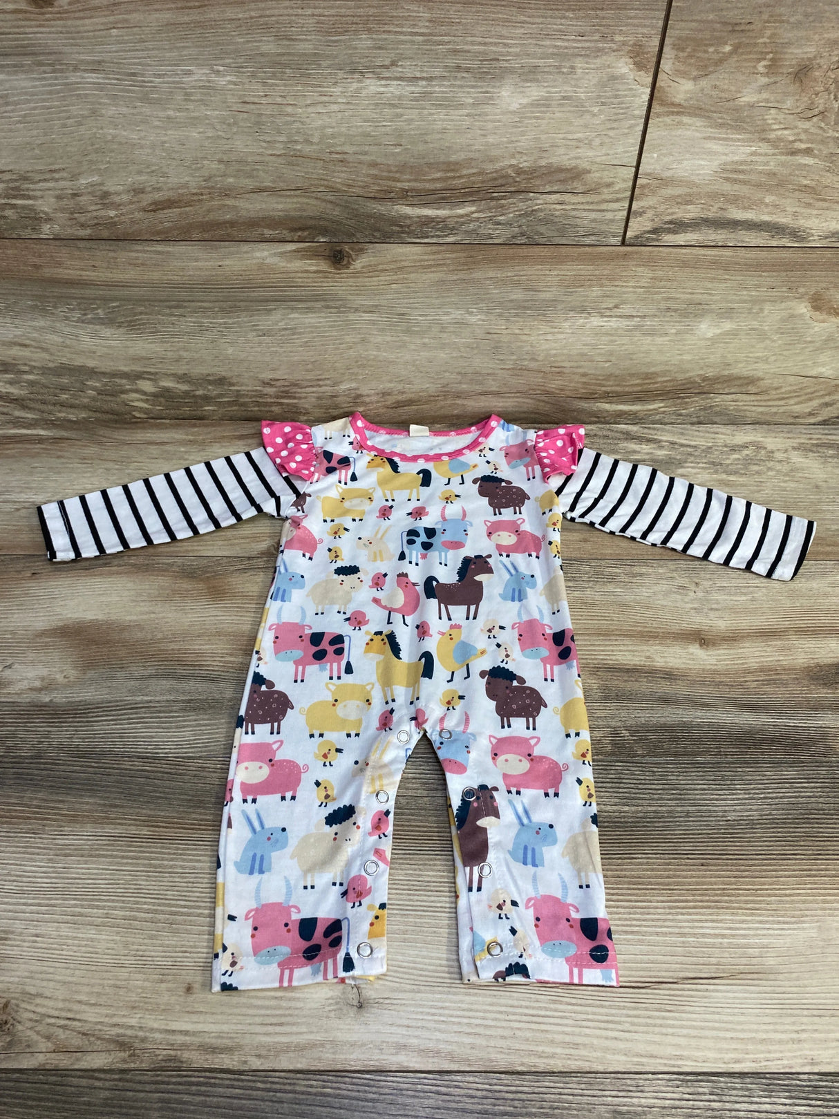 Animal Print Coverall White sz 6m