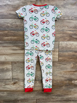 Sweet Bamboo 2pc Bicycle Print Pajama Set White sz 4T