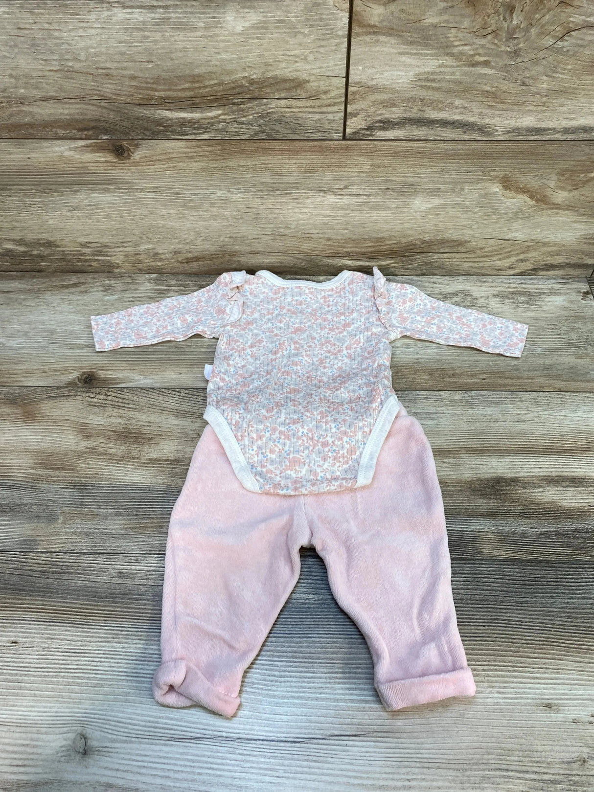 Tahari Baby 2pc Floral Bodysuit & Pants Pink sz 0-3m