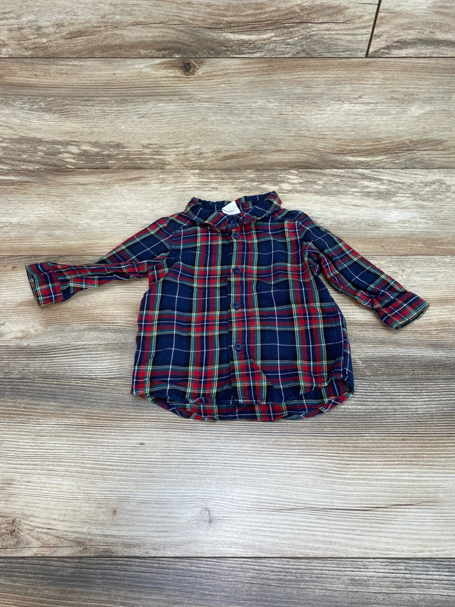 H&M Plaid Button-Up Shirt Navy sz 4-6m - Me n Mommy To Be