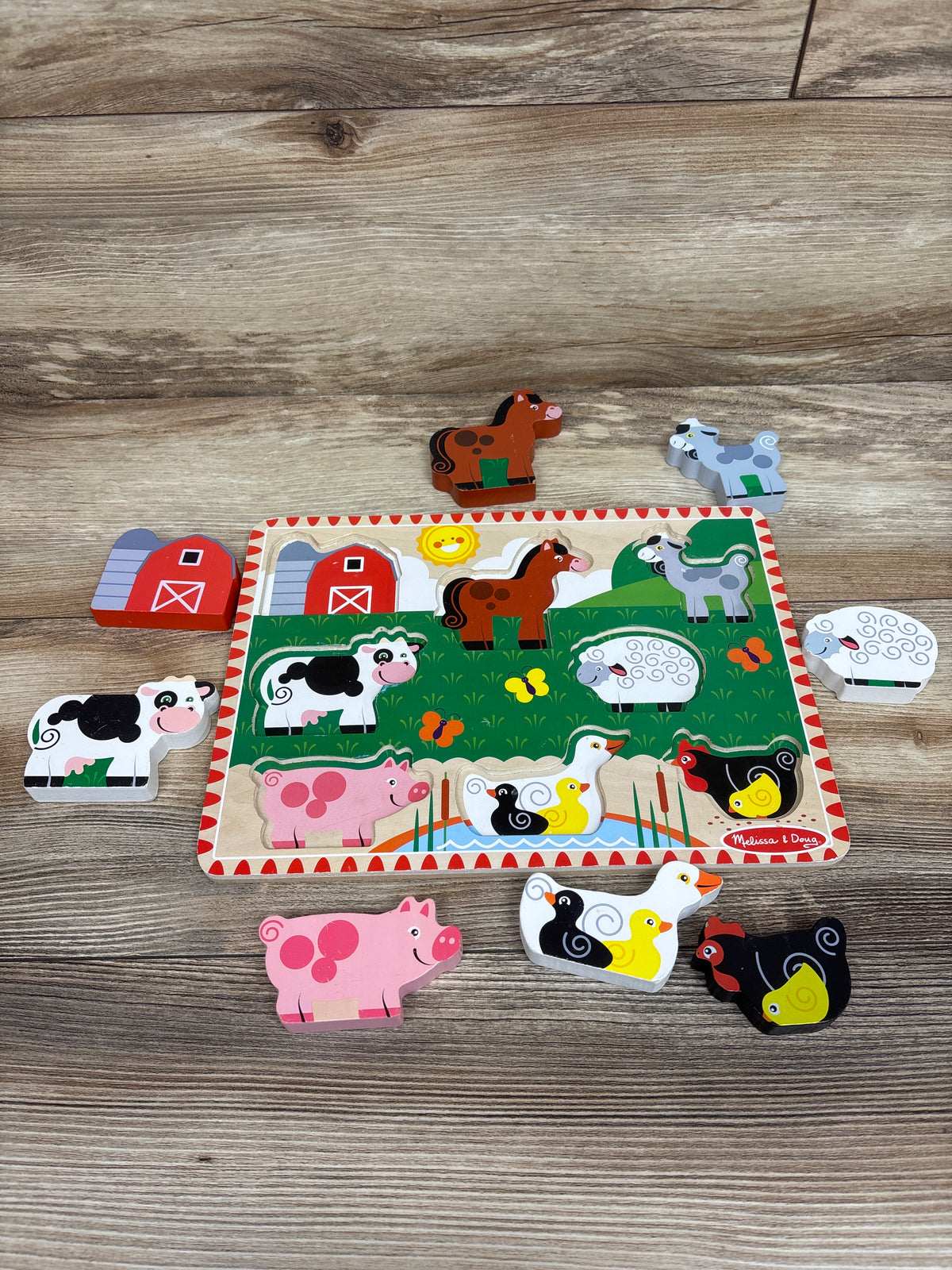 Melissa & Doug Farm Animals Wooden Chunky Puzzle 8pc