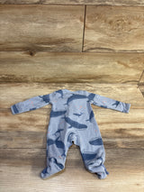 Just One You Waffle Knit Sleeper Blue sz Newborn