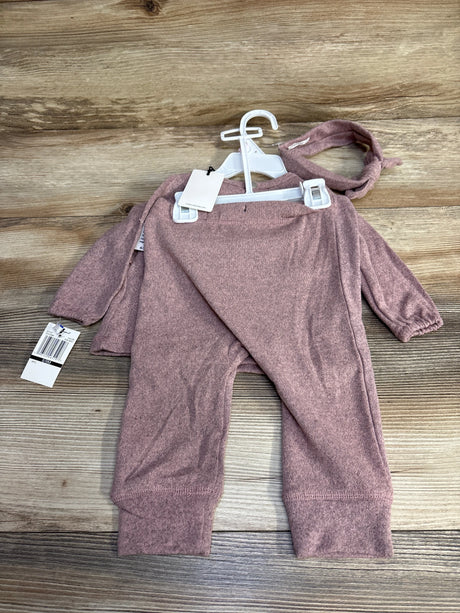 NEW 7 For All Mankind 3pc Ruffle Shirt + Pants +Headband Pink sz 6-9m - Me n Mommy To Be