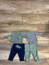 Carter's 4pc Dinosaur Bodysuit & Pants Set Green sz 3m
