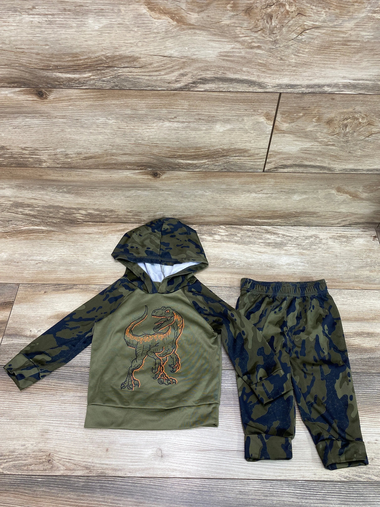 Jumping Beans Dino Hoodie & Joggers Green sz 12m