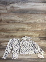 NEW Grayson Mini 2pc Leopard Pull Over Hoodie & Leggings Set Cream sz 3T