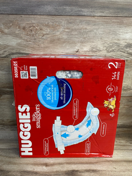 NEW Box of Huggies Little Snugglers Disposable Diapers 144ct. Size 2 - Me n Mommy To Be