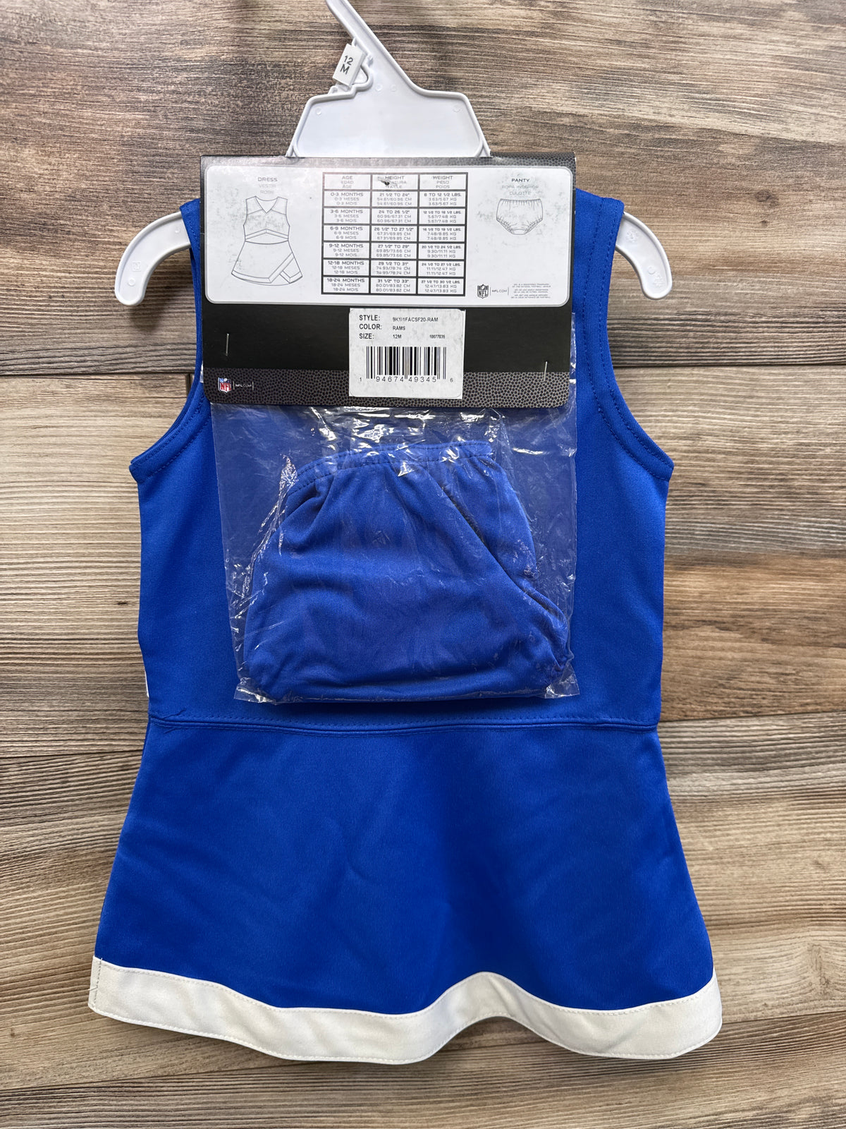 NEW NFL Los Angeles Rams 2pc Cheer Captain Jumper Dress sz 12m