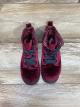 Cat & Jack Giovanna Velvet Boots Burgundy sz 9c