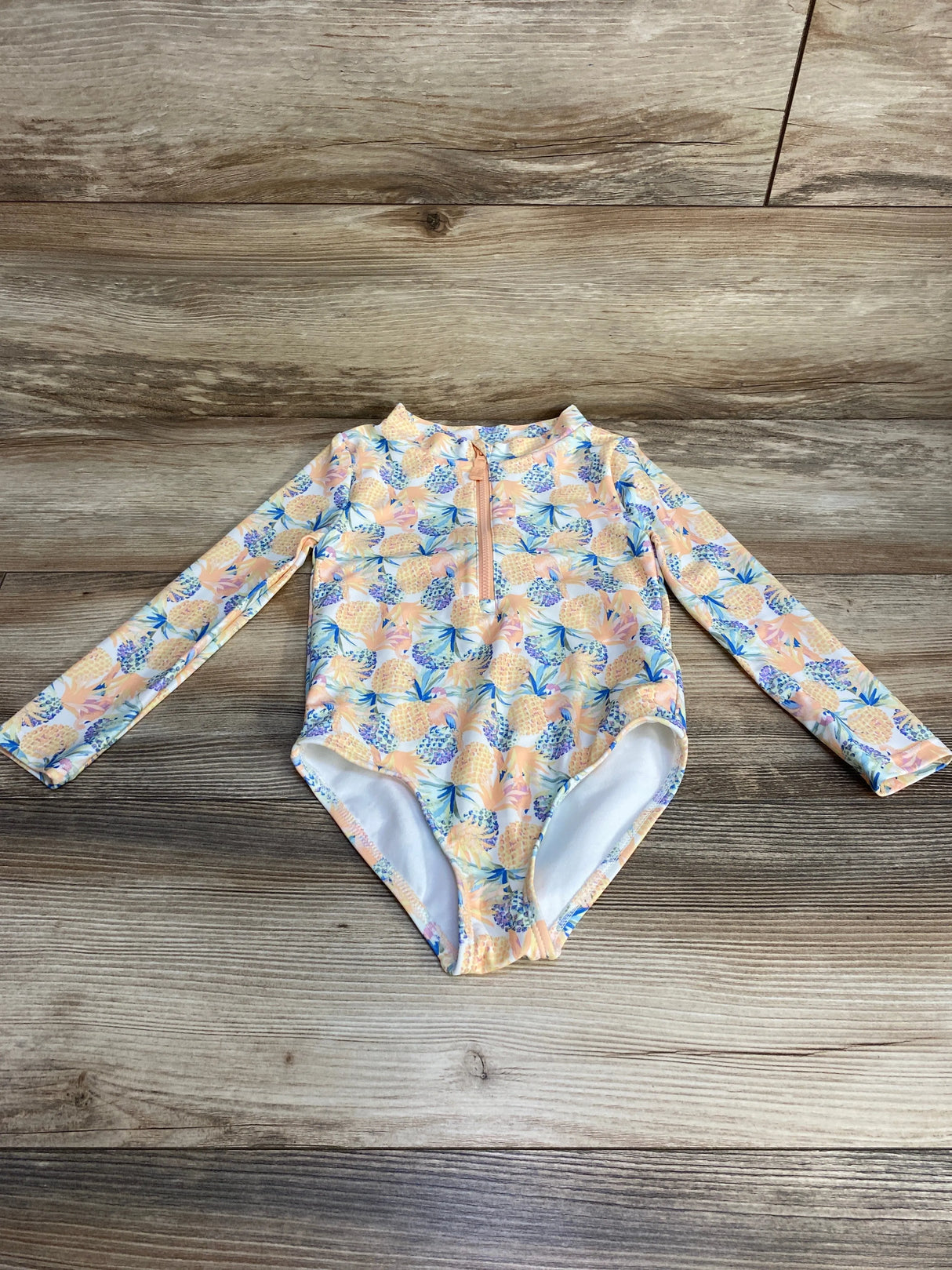 Carter's 1pc Pineapple Rashguard Swimsuit White sz 3T - Me n Mommy To Be