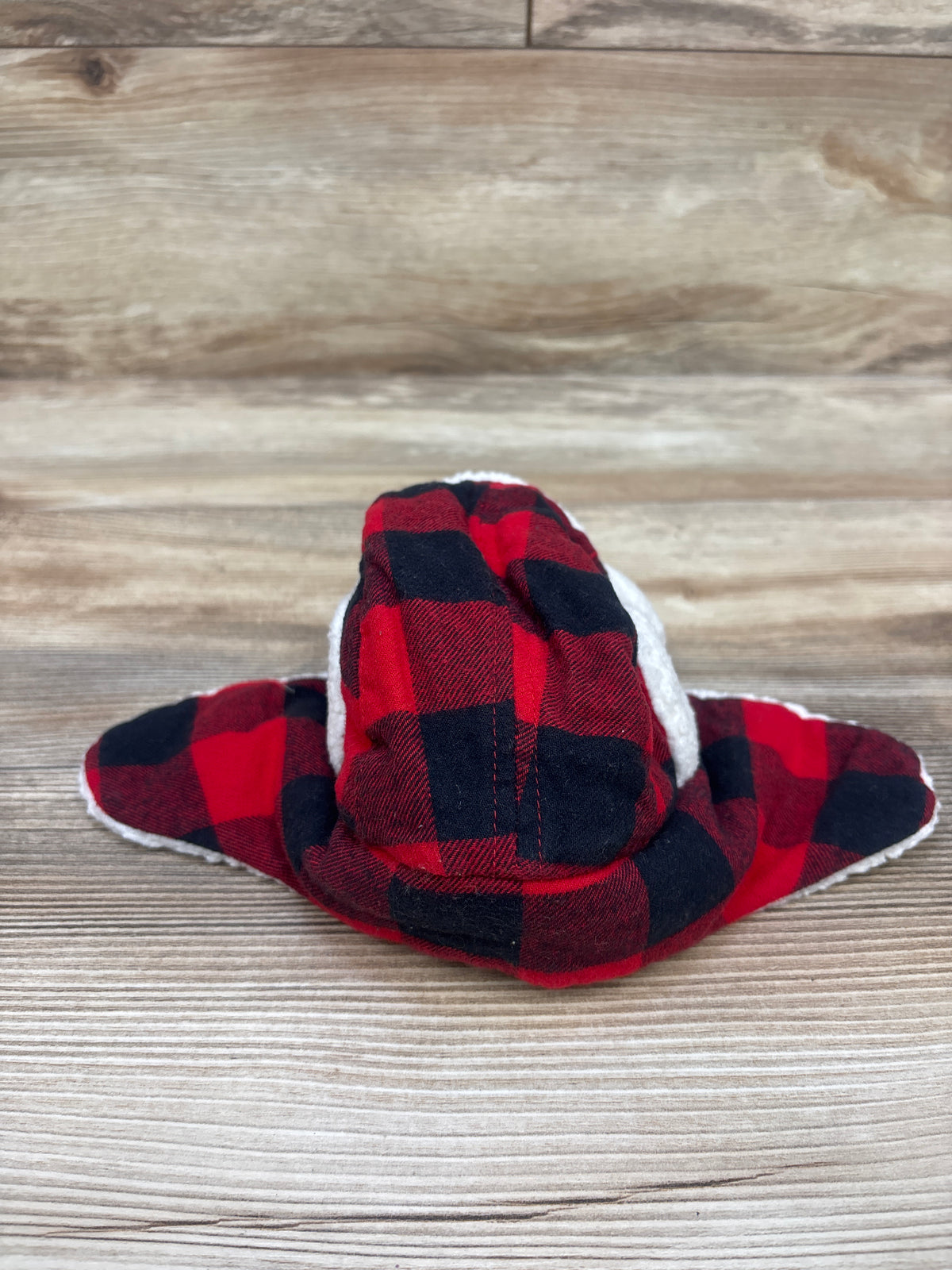 Carter's Sherpa Lined Buffalo Plaid Trapper Hat Red sz 0-3m