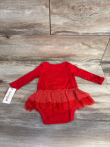 NEW Cat & Jack Peace & Love Tulle Bodysuit Dress Red sz 3-6m