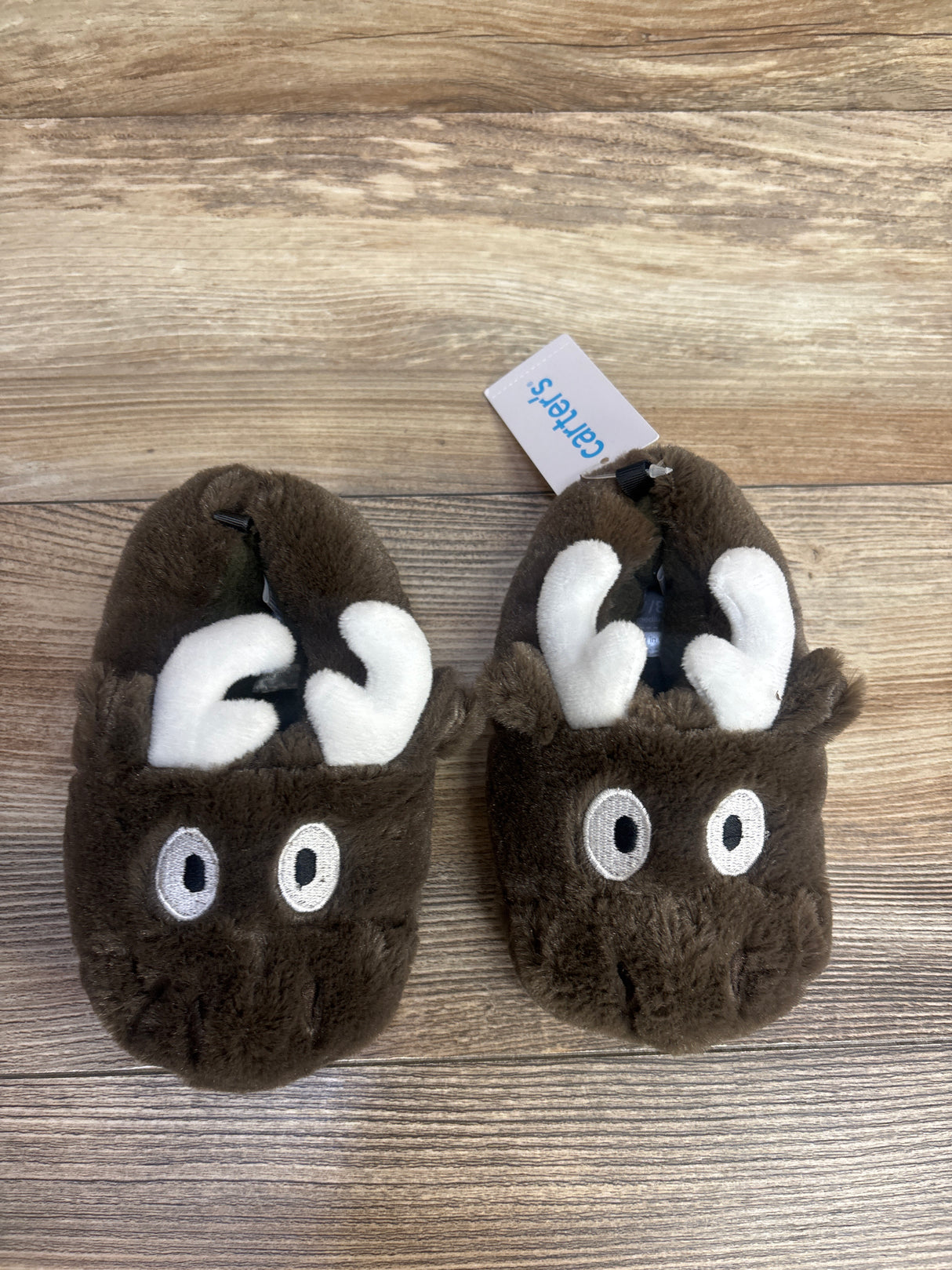 NEW Carter's Raider Slippers, Brown Moose sz 7/8c