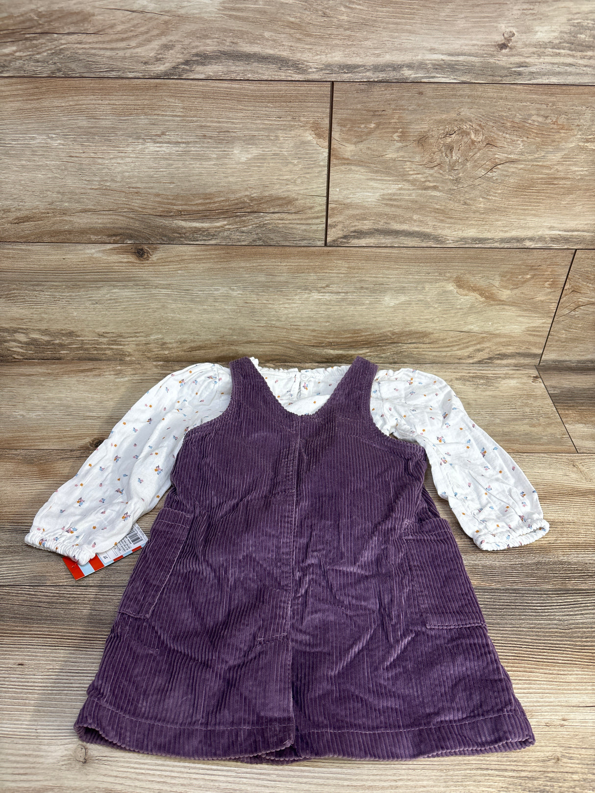 NEW Cat & Jack 2pc Long Sleeve Shirt & Velvet Skirtall Purple sz 3T