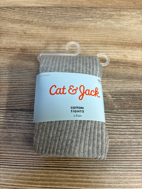 NEW Cat & Jack Cotton Tights Grey sz 12-24m - Me n Mommy To Be
