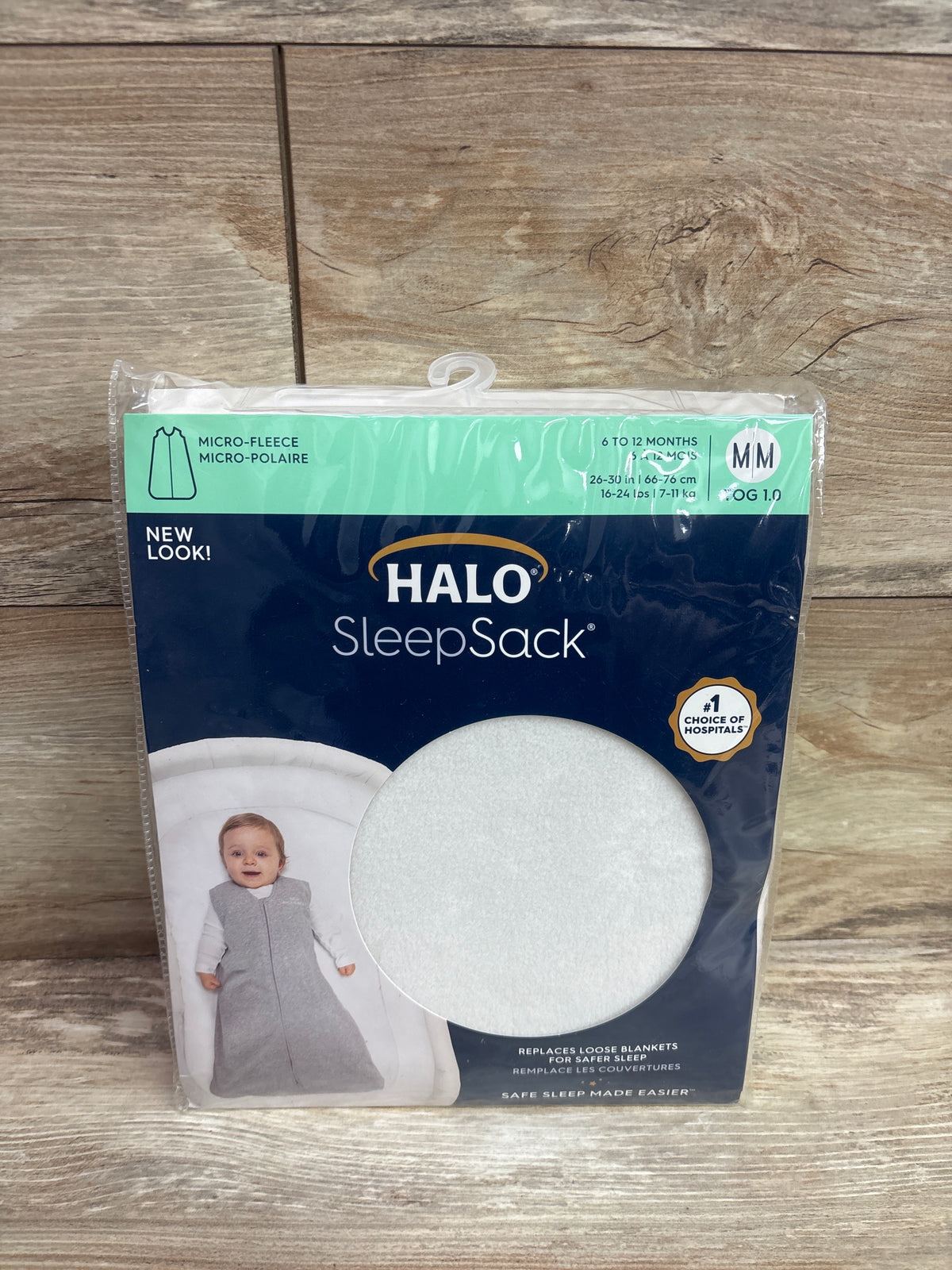 NEW Halo SleepSack 1.0TOG Micro Fleece Swaddle Grey sz 6-12m