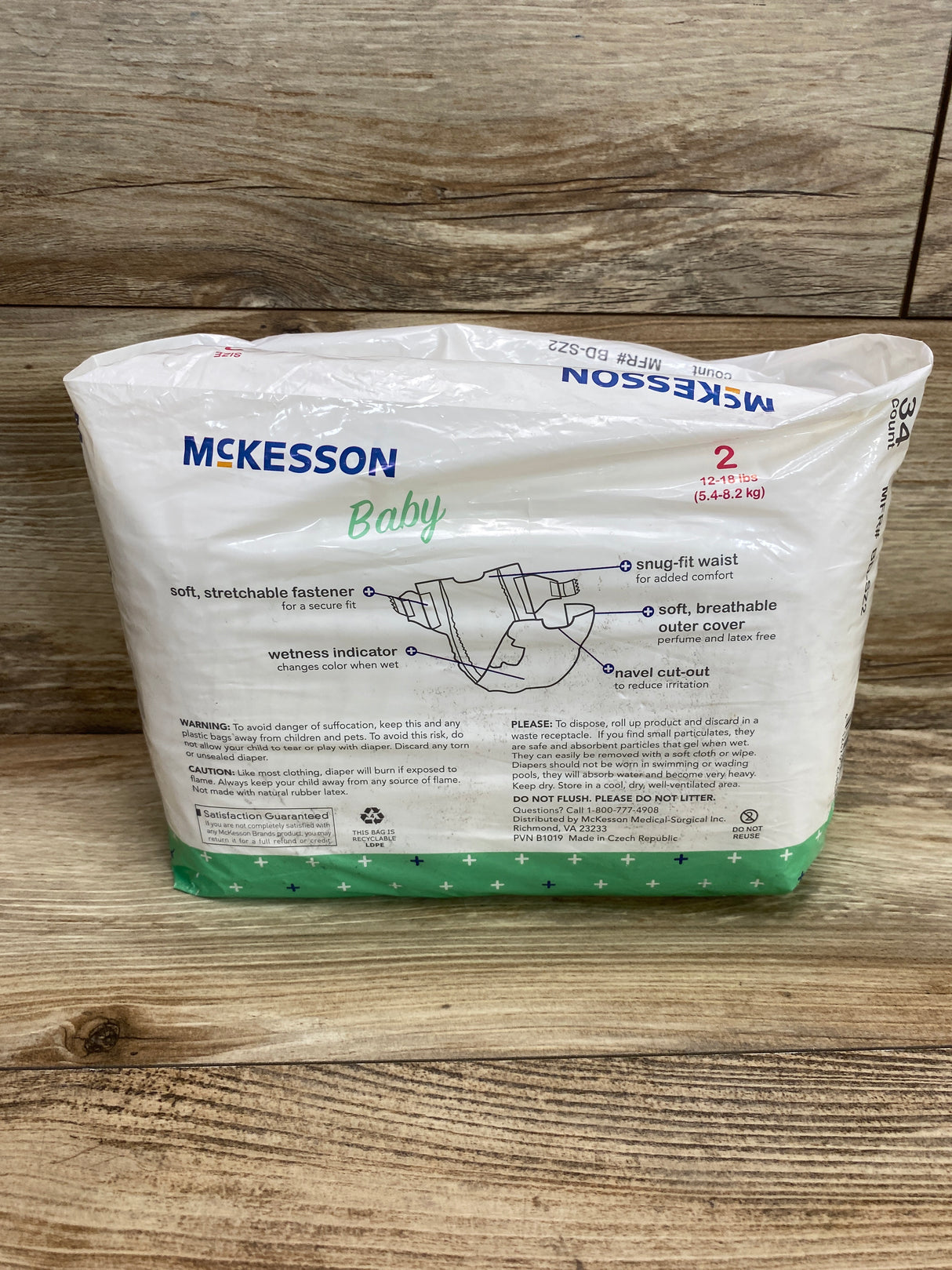 McKesson Baby Diapers, 34Ct., Size 2