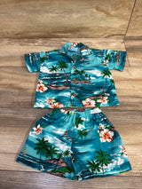 RJC 2pc Button Up Shirt & Shorts Blue sz 6m