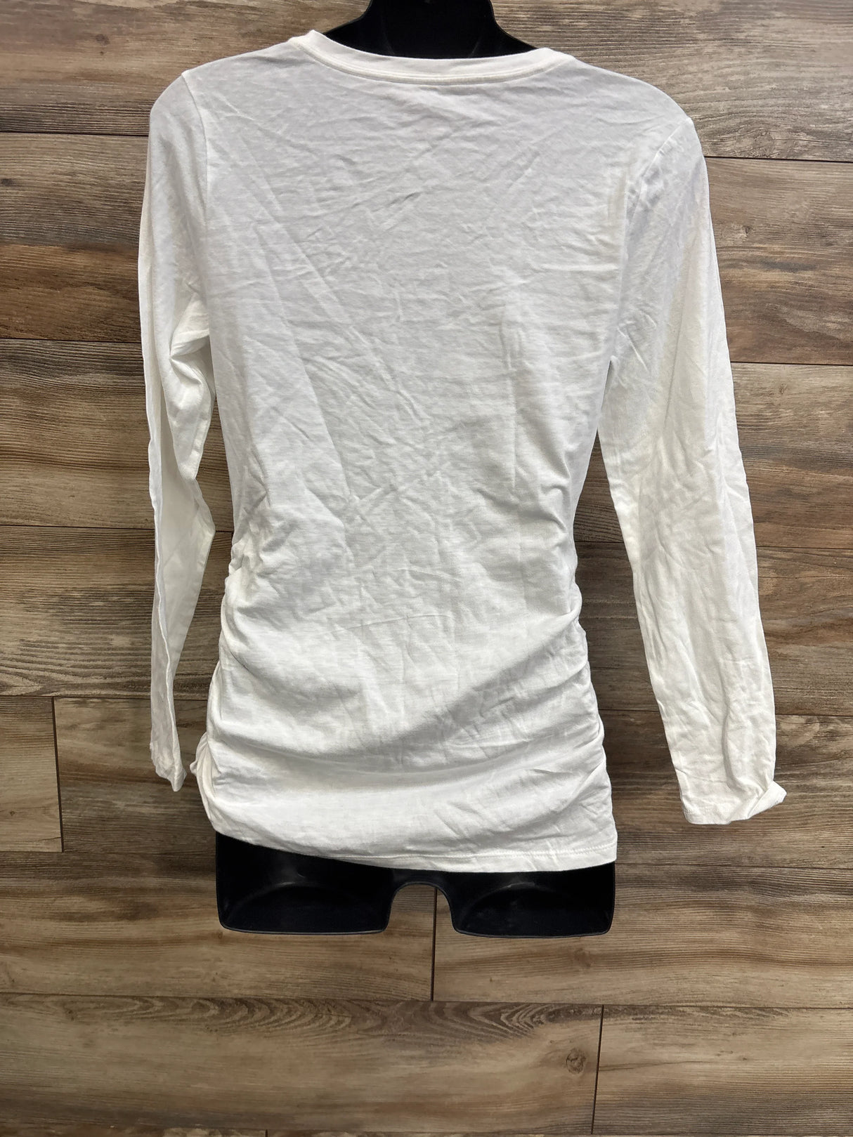 NEW Isabel Maternity Ruched Long Sleeve Shirt White sz Medium