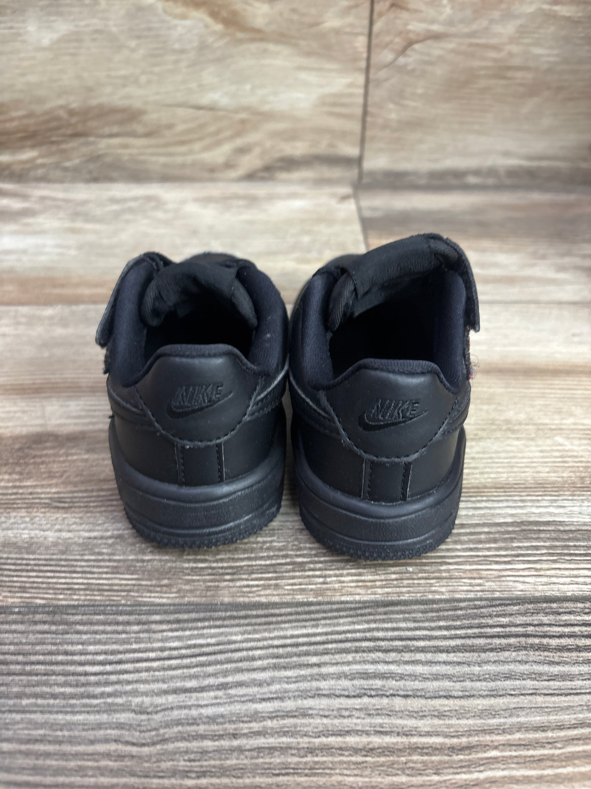 Nike Force 1 Low EasyOn PS 'Triple Black' Sneakers sz 8c