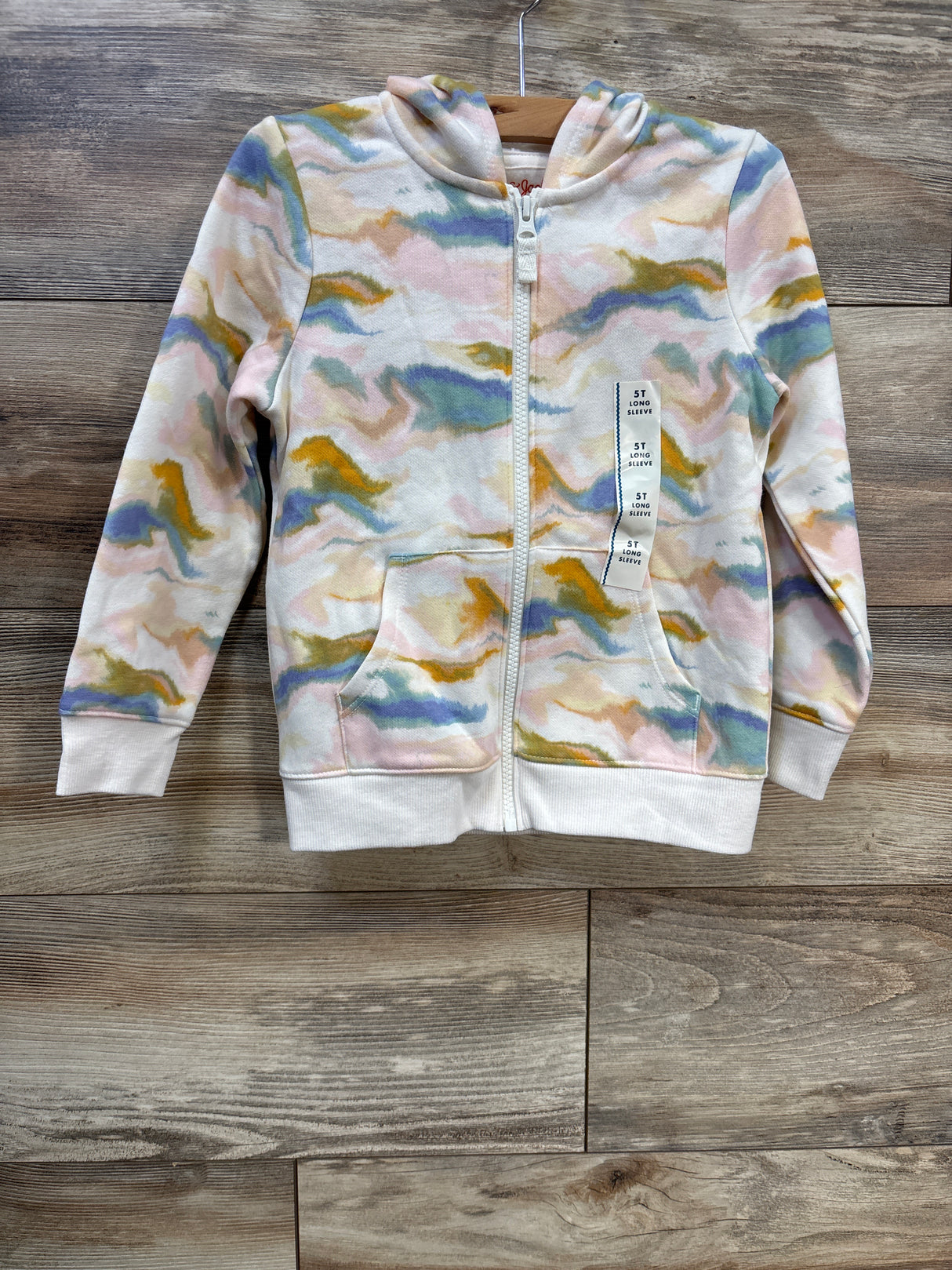 NEW Cat & Jack Tie-Dye Full Zip Hoodie White sz 5T
