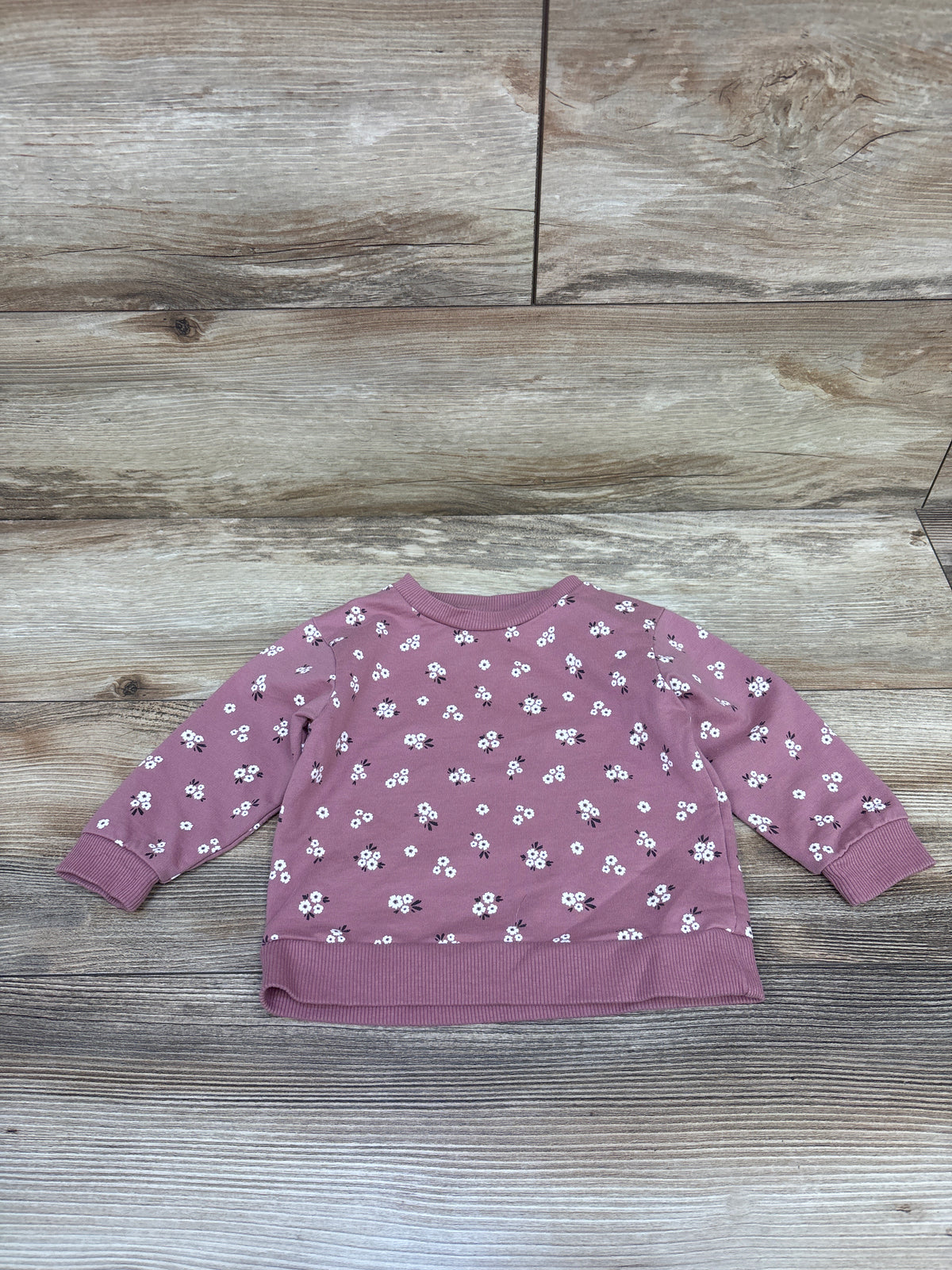 Mini Threads Floral Pullover Sweatshirt Pink sz 18m