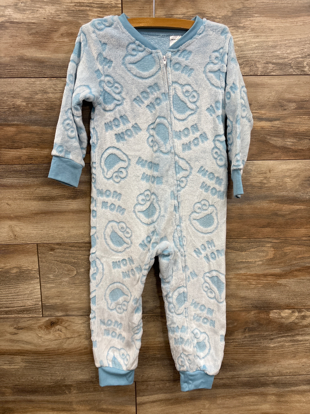 Cookie Monster Plush Footless Sleeper Blue sz 4T