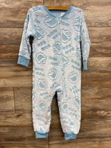 Cookie Monster Plush Footless Sleeper Blue sz 4T