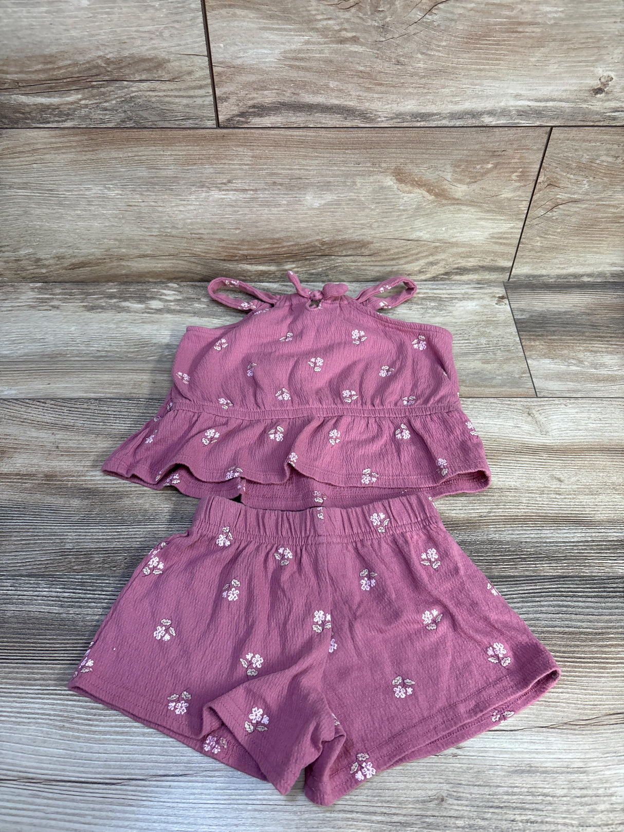 Carter's 2pc Textured Tank Top & Shorts Set Pink sz 2T