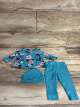 Carter's 3pc Floral Shirt & Ribbed Leggings Set Blue sz 6m