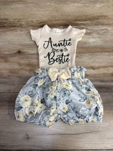 2pc Ribbed Bodysuit & Bottoms Set Beige sz 6-9m