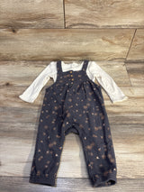 Grayson Mini 2pc Puff Sleeve Bodysuit & Overalls Set Ivory sz 12m