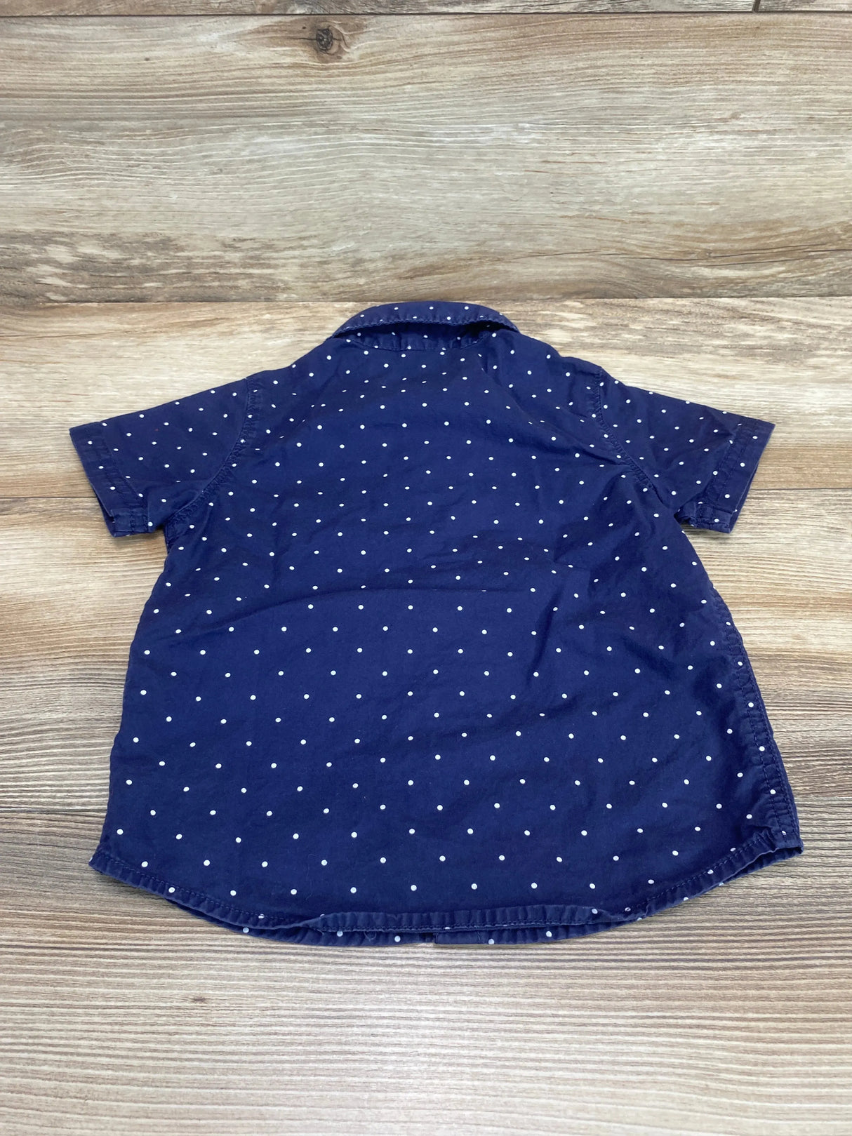 Carter's Polka Dot Button Up Shirt Navy sz 24m