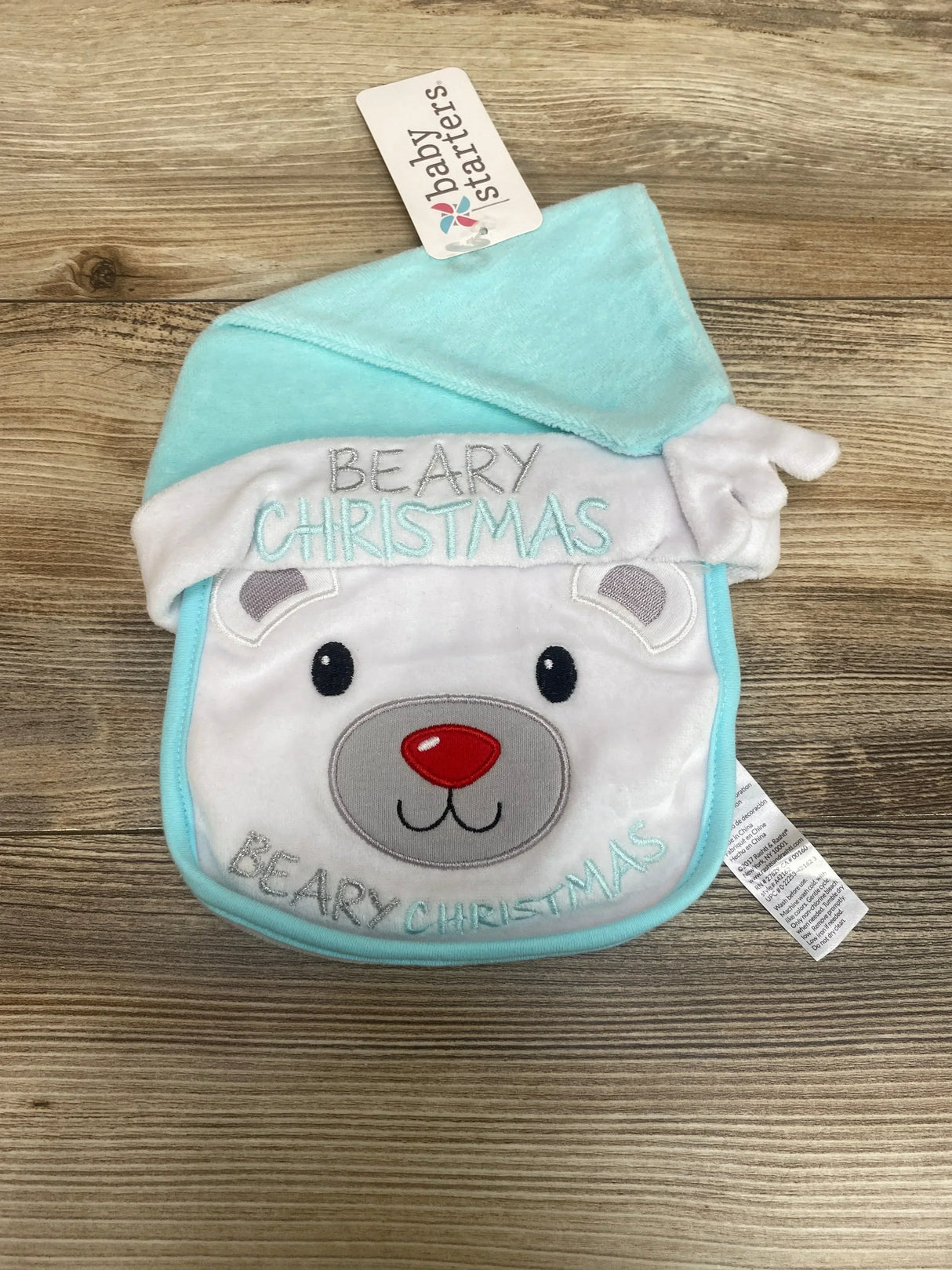 NEW Baby Starters Beary Christmas Hat & Bib Set - Me n Mommy To Be