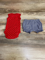 Just One You 2pc Polka Dot Bodysuit & Shorts Red sz Newborn