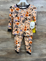 NEW Modern Kids 2pc Velour Halloween Pajama Set Orange sz 4T