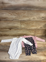 NEW Just One You 3pc Floral Top & Bottom Set Pink sz 18m